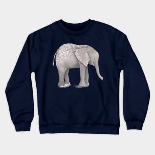 Cute Elephant with Flowers Crewneck Sweatshirt